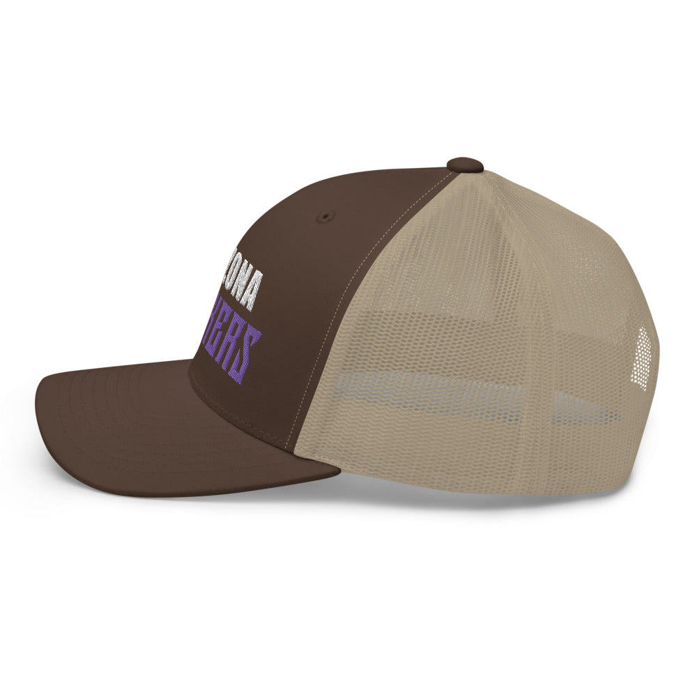 Trucker Cap with Arizona Drinkers in Violet Color on Front