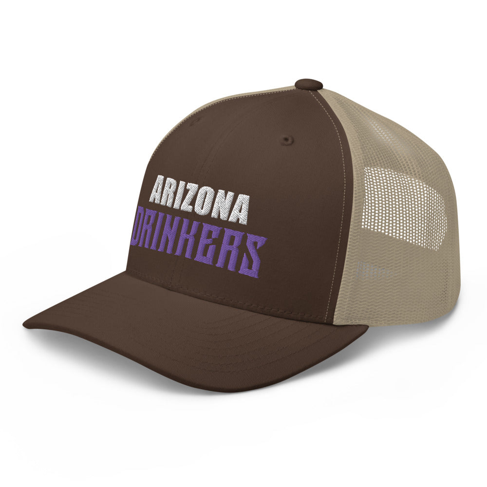 Trucker Cap with Arizona Drinkers in Violet Color on Front