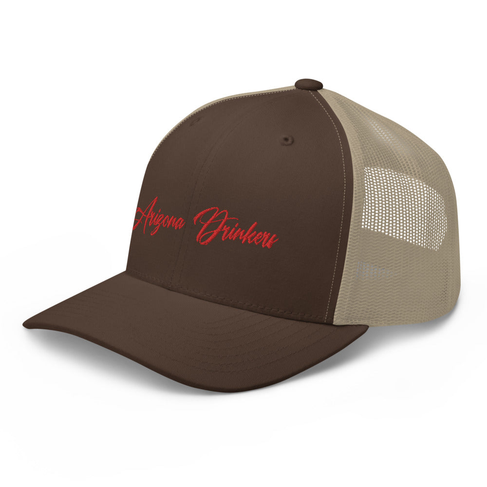 Trucker Cap with Arizona Drinkers in Red Color on Front