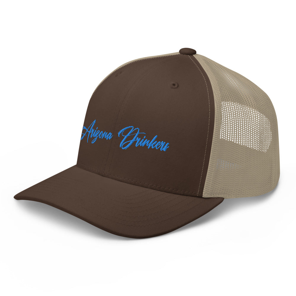 Trucker Cap with Arizona Drinkers in Blue Color on Front