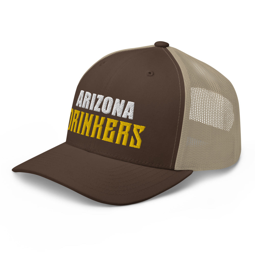 Trucker Cap with Arizona Drinkers in Yellow Color on Front