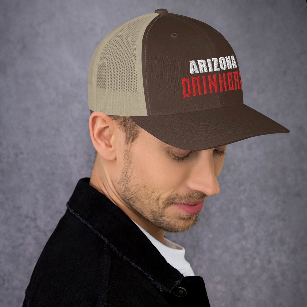 Trucker Cap with Arizona Drinkers in Red Color on Front