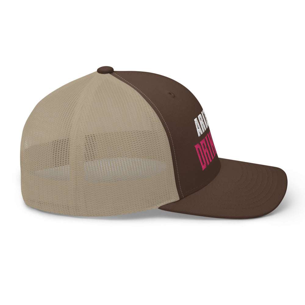 Trucker Cap with Arizona Drinkers in Pink Color on Front