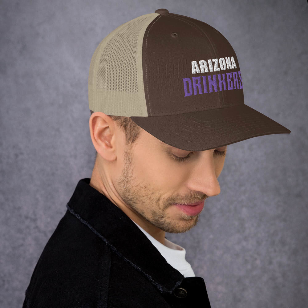 Trucker Cap with Arizona Drinkers in Violet Color on Front