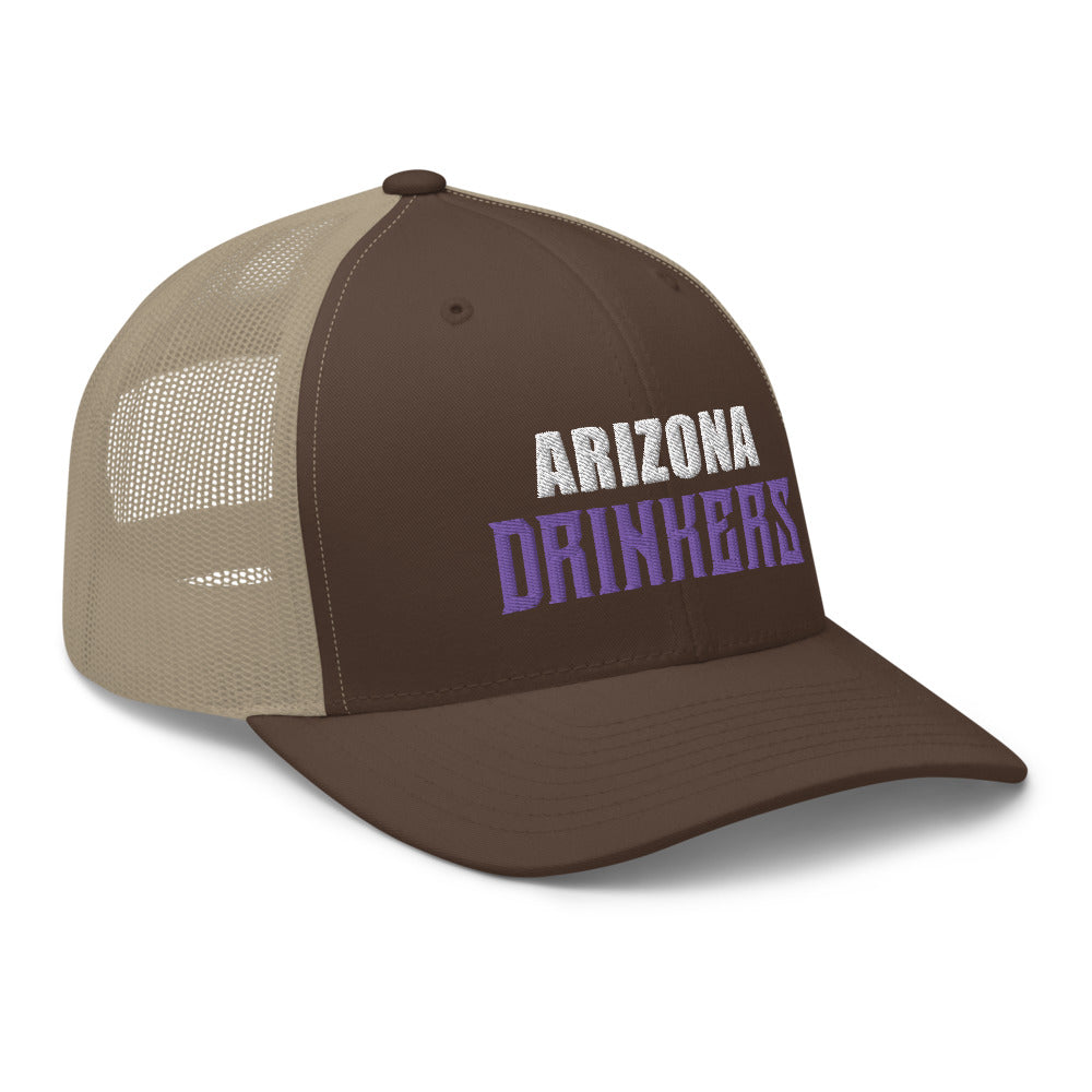 Trucker Cap with Arizona Drinkers in Violet Color on Front