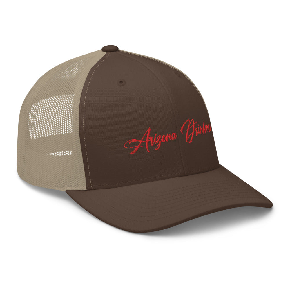 Trucker Cap with Arizona Drinkers in Red Color on Front