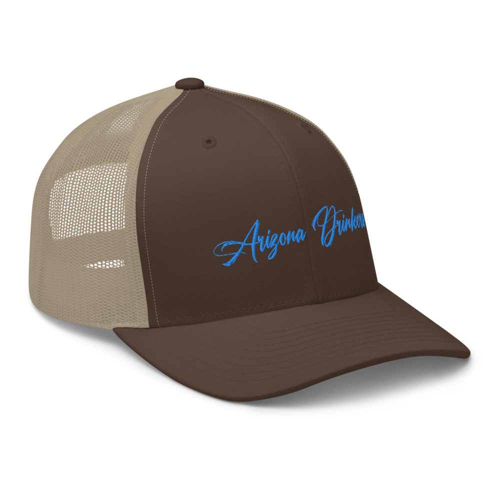 Trucker Cap with Arizona Drinkers in Blue Color on Front