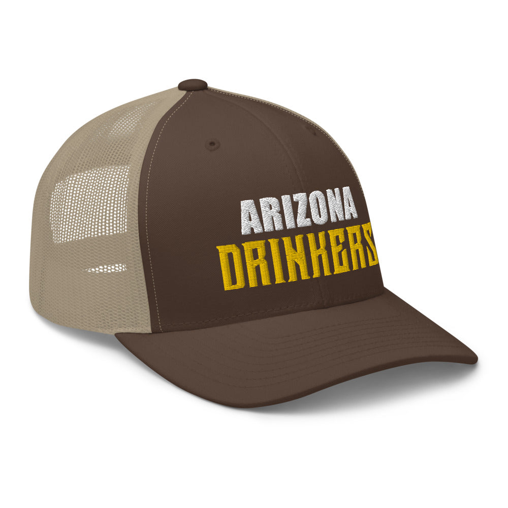 Trucker Cap with Arizona Drinkers in Yellow Color on Front