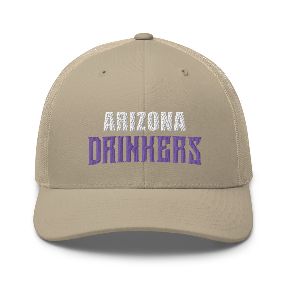 Trucker Cap with Arizona Drinkers in Violet Color on Front