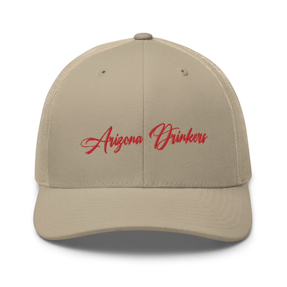 Trucker Cap with Arizona Drinkers in Red Color on Front