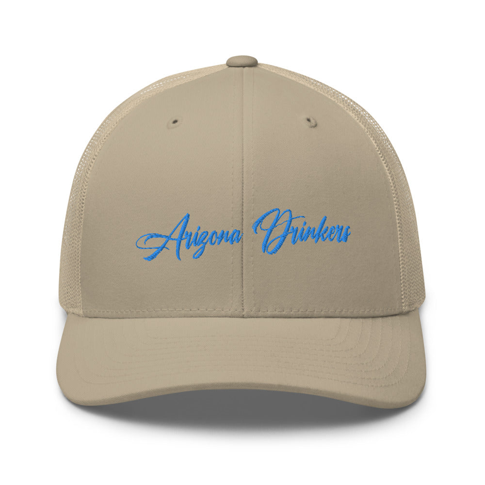 Trucker Cap with Arizona Drinkers in Blue Color on Front