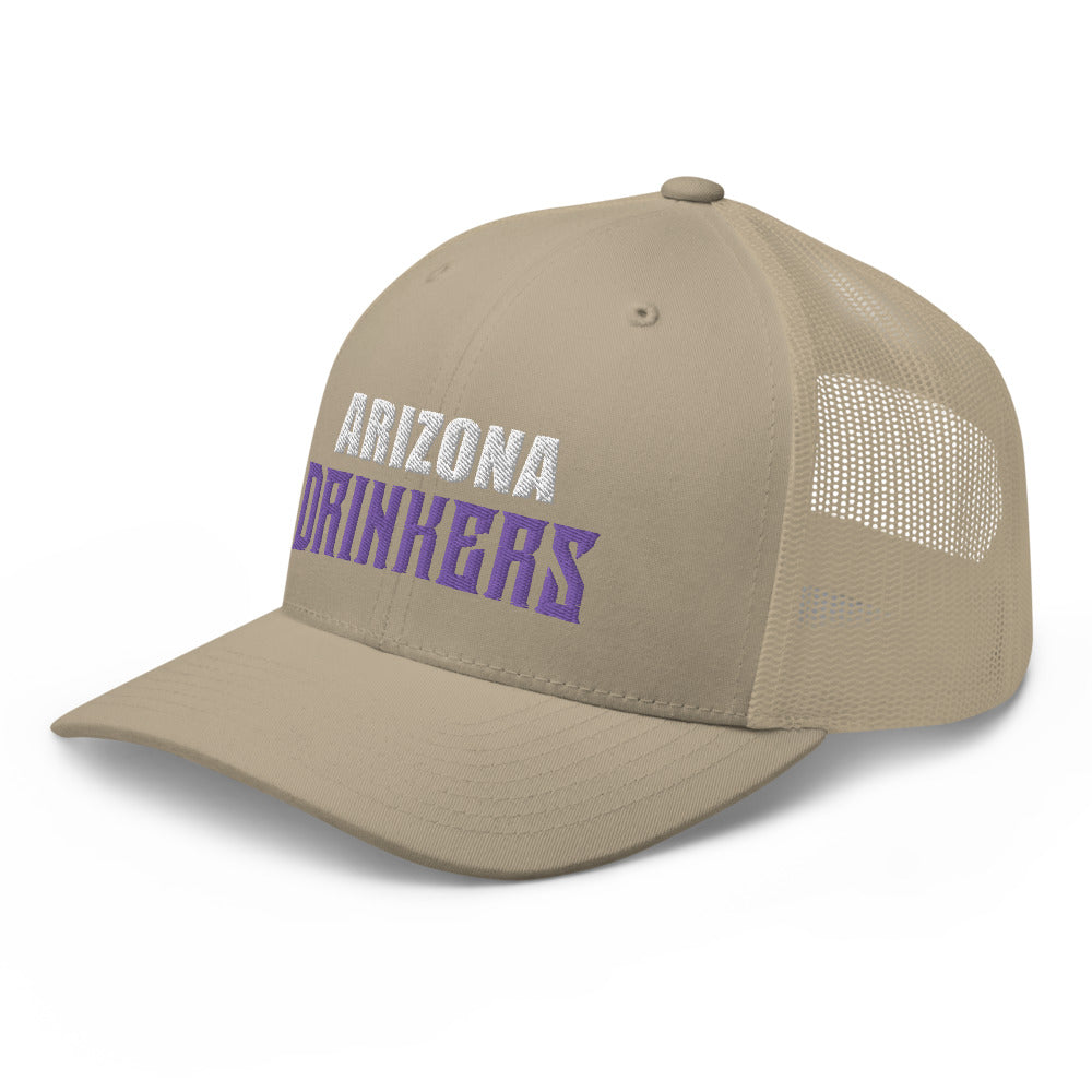 Trucker Cap with Arizona Drinkers in Violet Color on Front