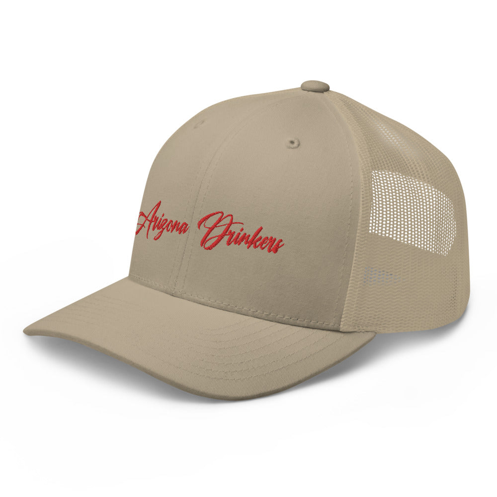 Trucker Cap with Arizona Drinkers in Red Color on Front