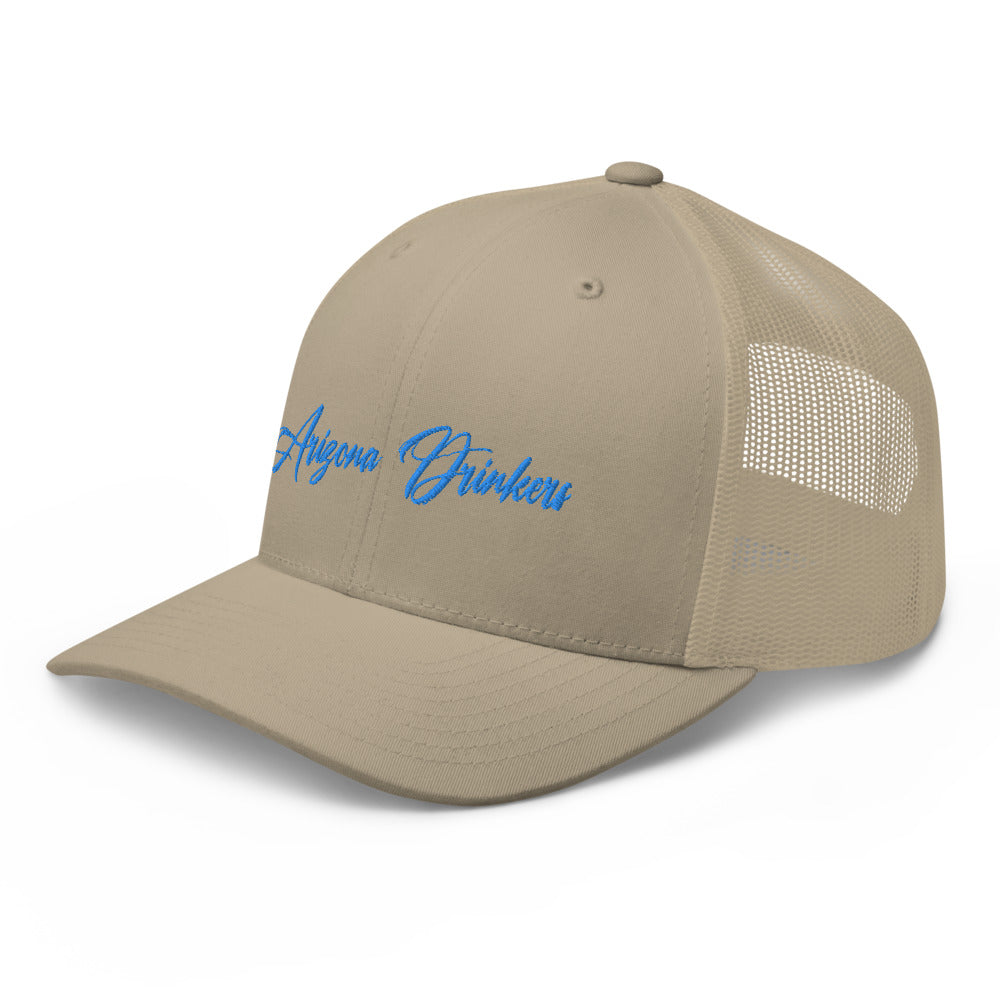 Trucker Cap with Arizona Drinkers in Blue Color on Front