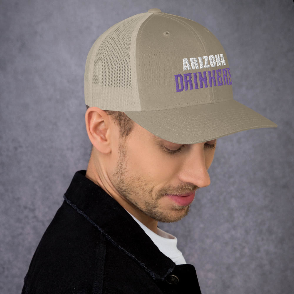 Trucker Cap with Arizona Drinkers in Violet Color on Front