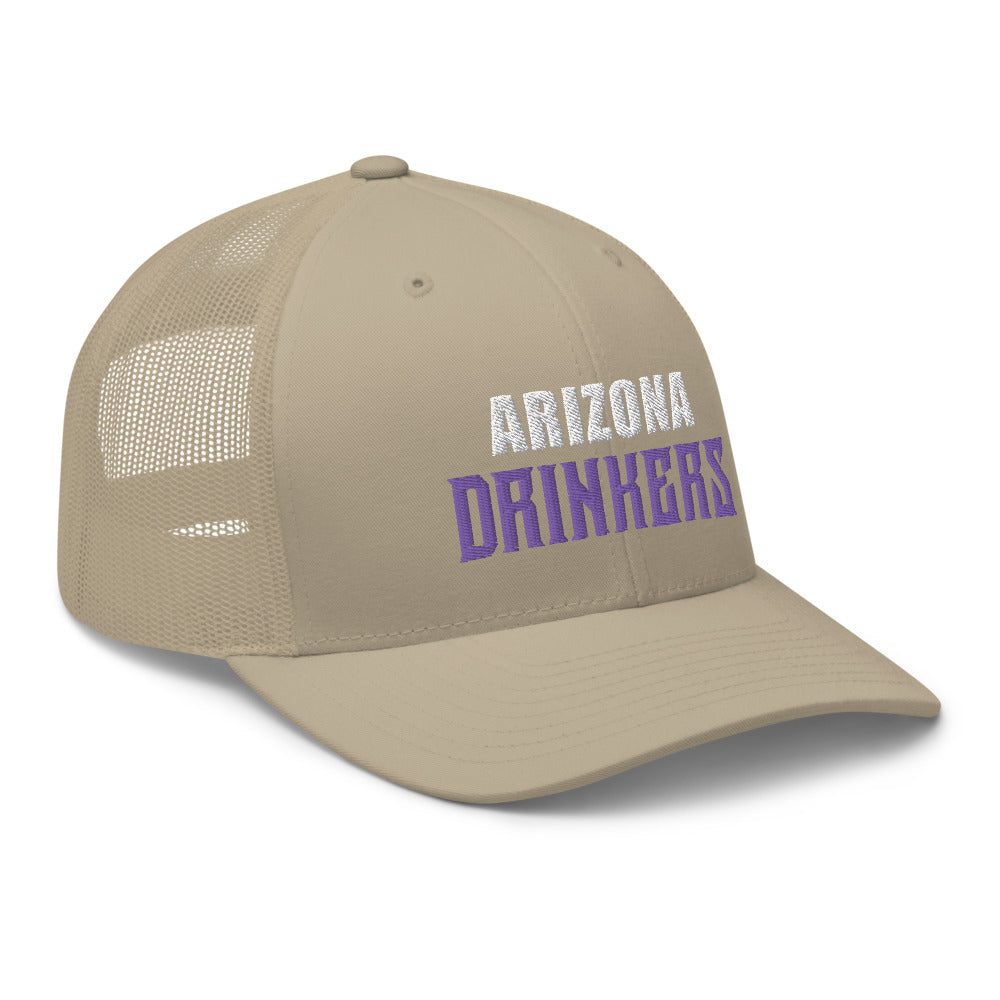 Trucker Cap with Arizona Drinkers in Violet Color on Front