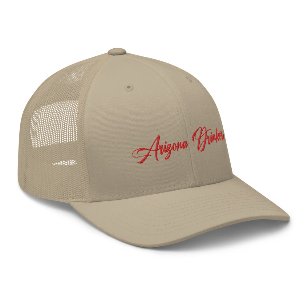 Trucker Cap with Arizona Drinkers in Red Color on Front