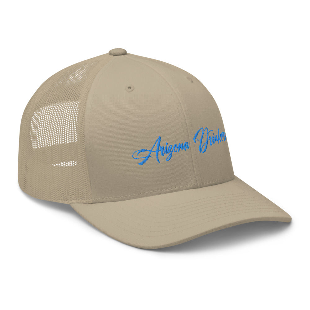 Trucker Cap with Arizona Drinkers in Blue Color on Front