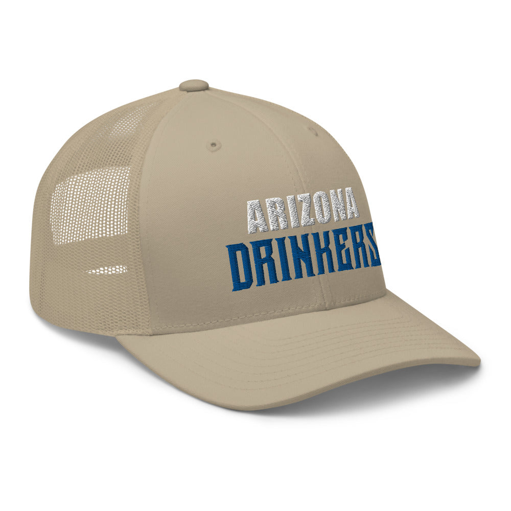 Trucker Cap with Arizona Drinkers in Blue Color on Front