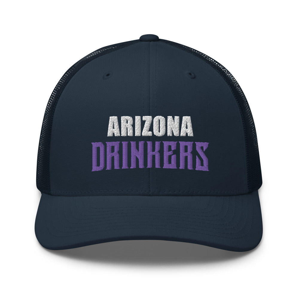 Trucker Cap with Arizona Drinkers in Violet Color on Front