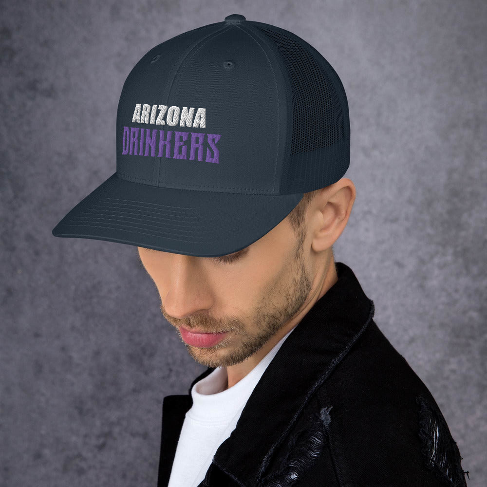 Trucker Cap with Arizona Drinkers in Violet Color on Front