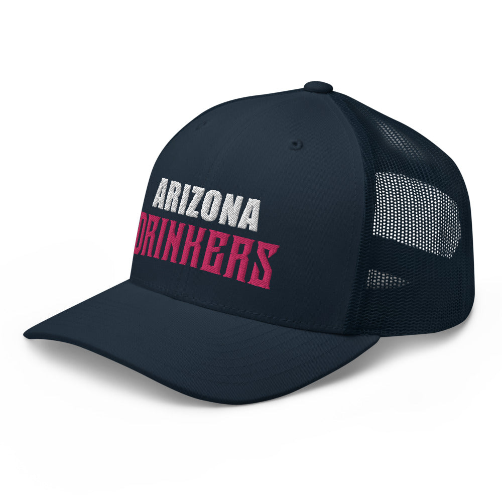 Trucker Cap with Arizona Drinkers in Pink Color on Front