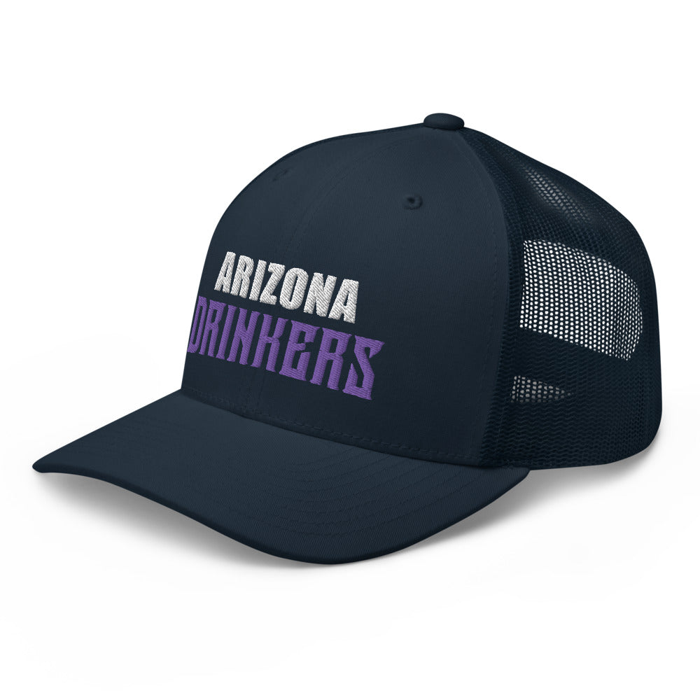 Trucker Cap with Arizona Drinkers in Violet Color on Front