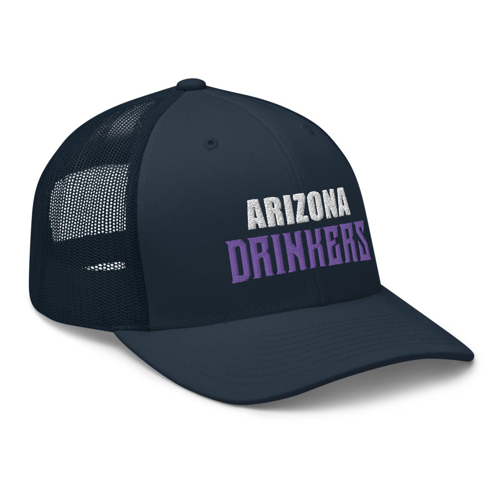 Trucker Cap with Arizona Drinkers in Violet Color on Front