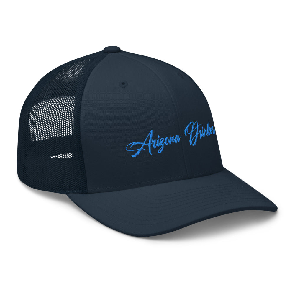 Trucker Cap with Arizona Drinkers in Blue Color on Front