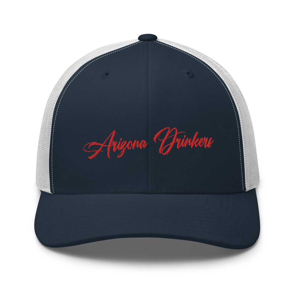 Trucker Cap with Arizona Drinkers in Red Color on Front