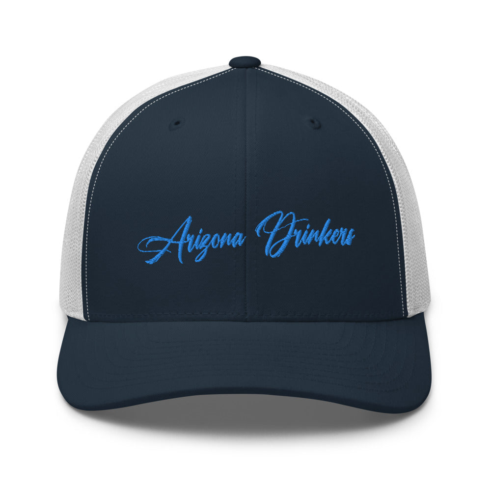 Trucker Cap with Arizona Drinkers in Blue Color on Front