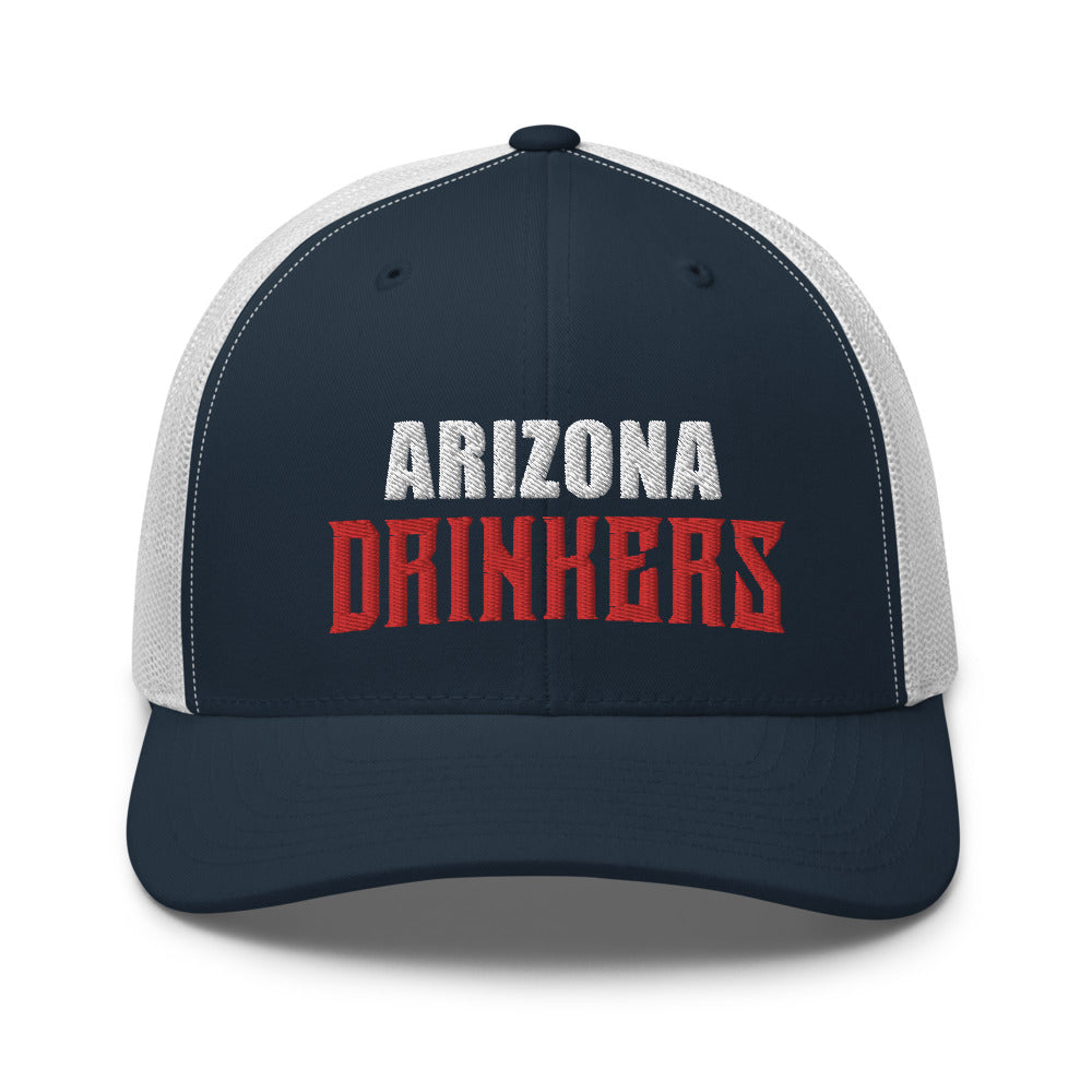 Trucker Cap with Arizona Drinkers in Red Color on Front