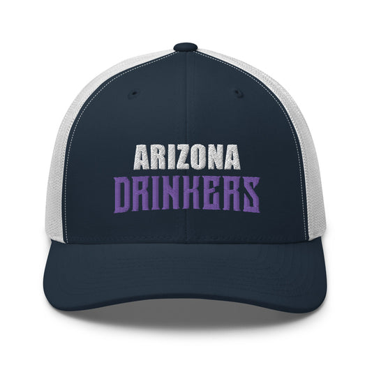 Trucker Cap with Arizona Drinkers in Violet Color on Front