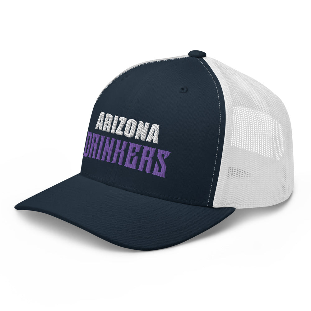 Trucker Cap with Arizona Drinkers in Violet Color on Front