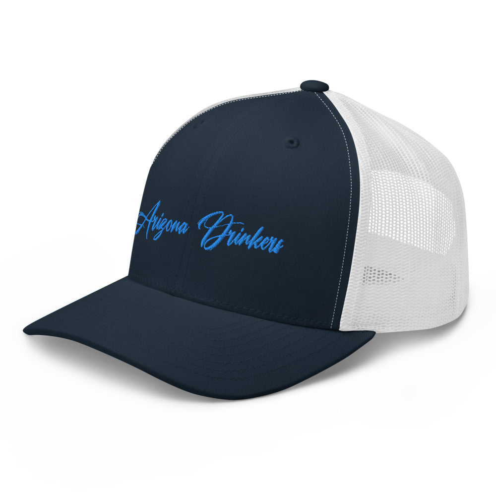 Trucker Cap with Arizona Drinkers in Blue Color on Front