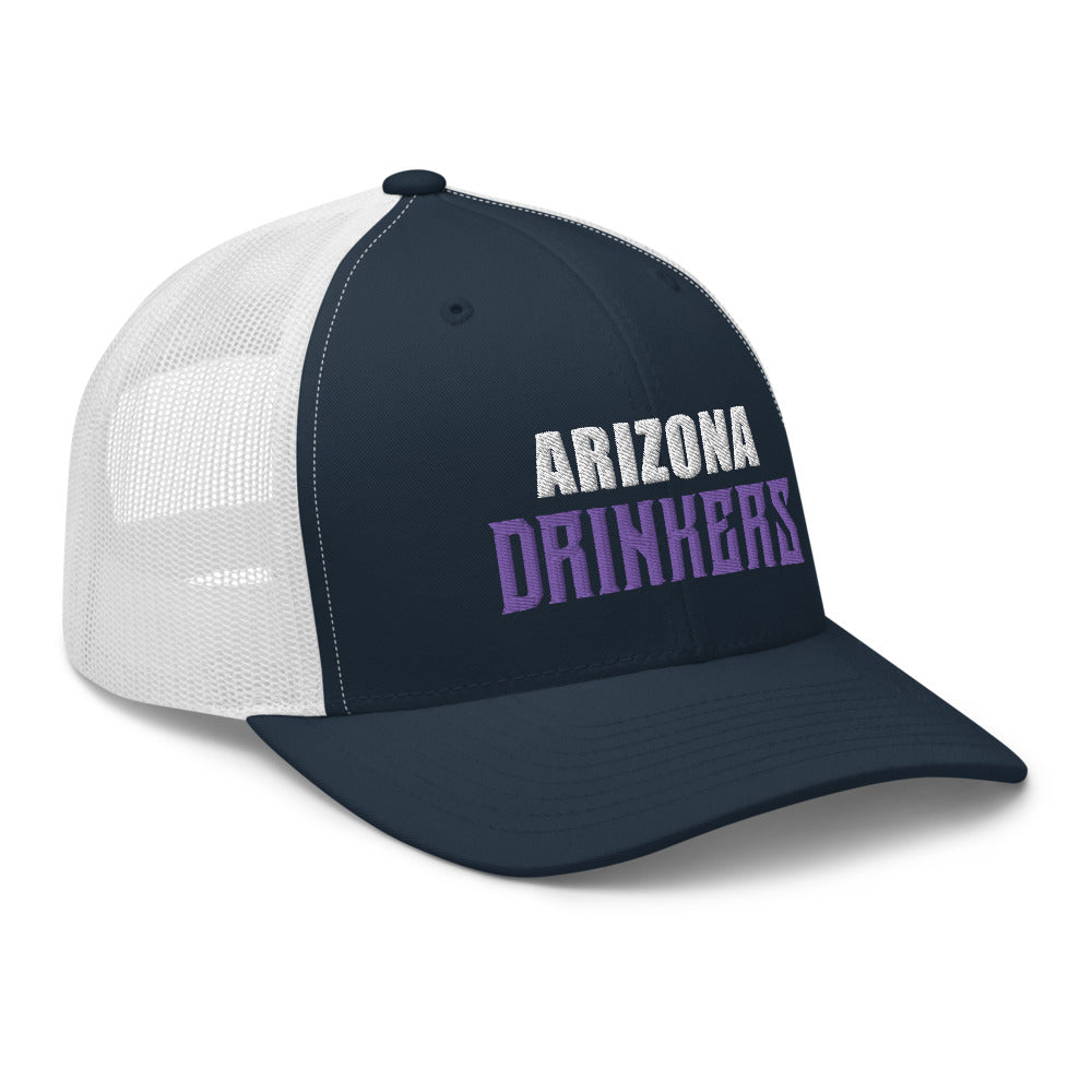 Trucker Cap with Arizona Drinkers in Violet Color on Front