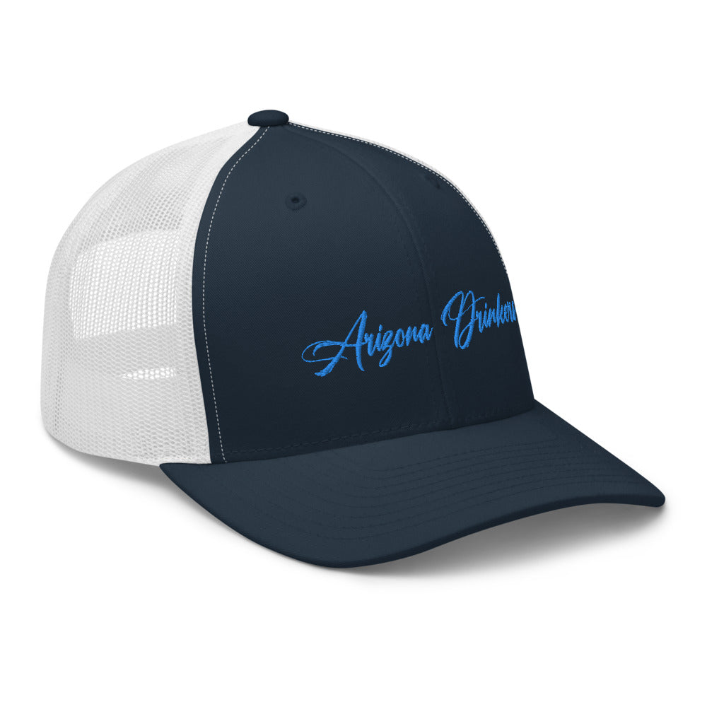 Trucker Cap with Arizona Drinkers in Blue Color on Front