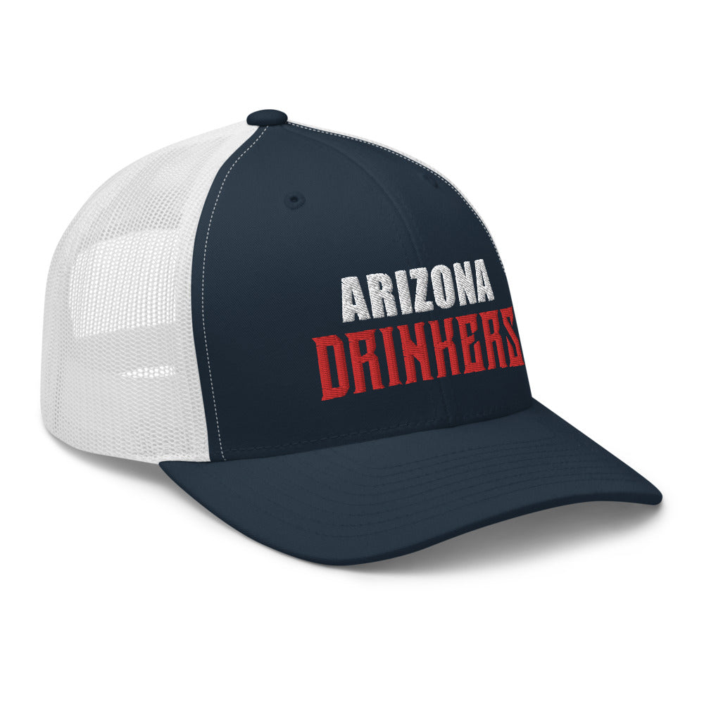 Trucker Cap with Arizona Drinkers in Red Color on Front