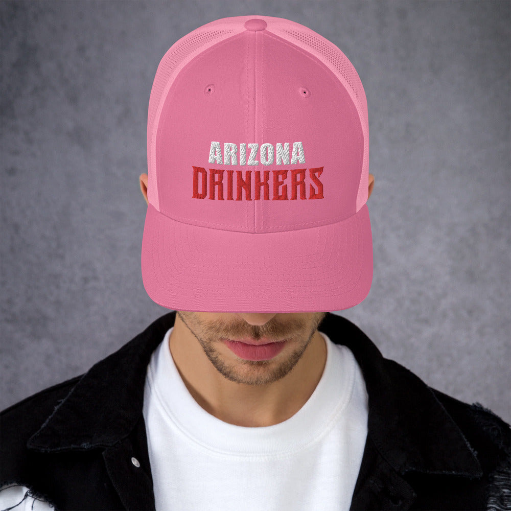 Trucker Cap with Arizona Drinkers in Red Color on Front