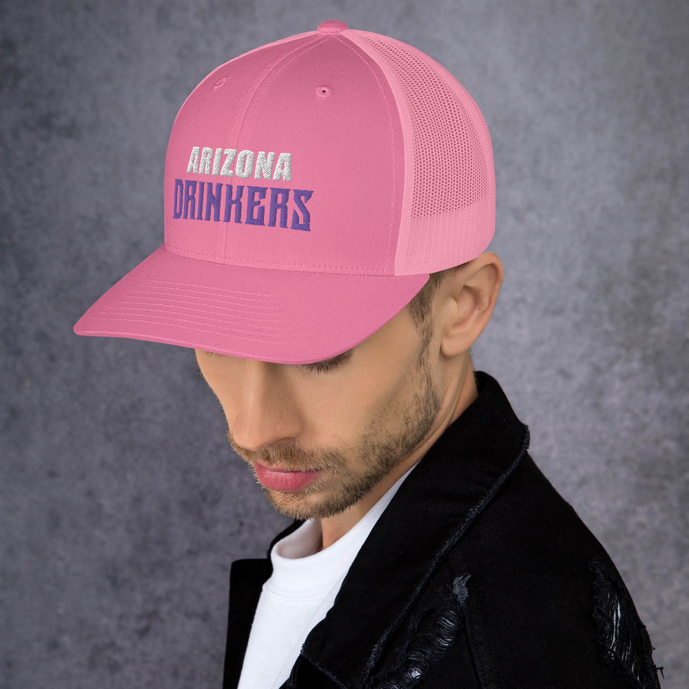 Trucker Cap with Arizona Drinkers in Violet Color on Front