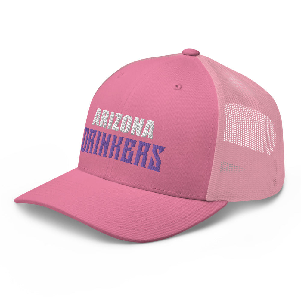 Trucker Cap with Arizona Drinkers in Violet Color on Front