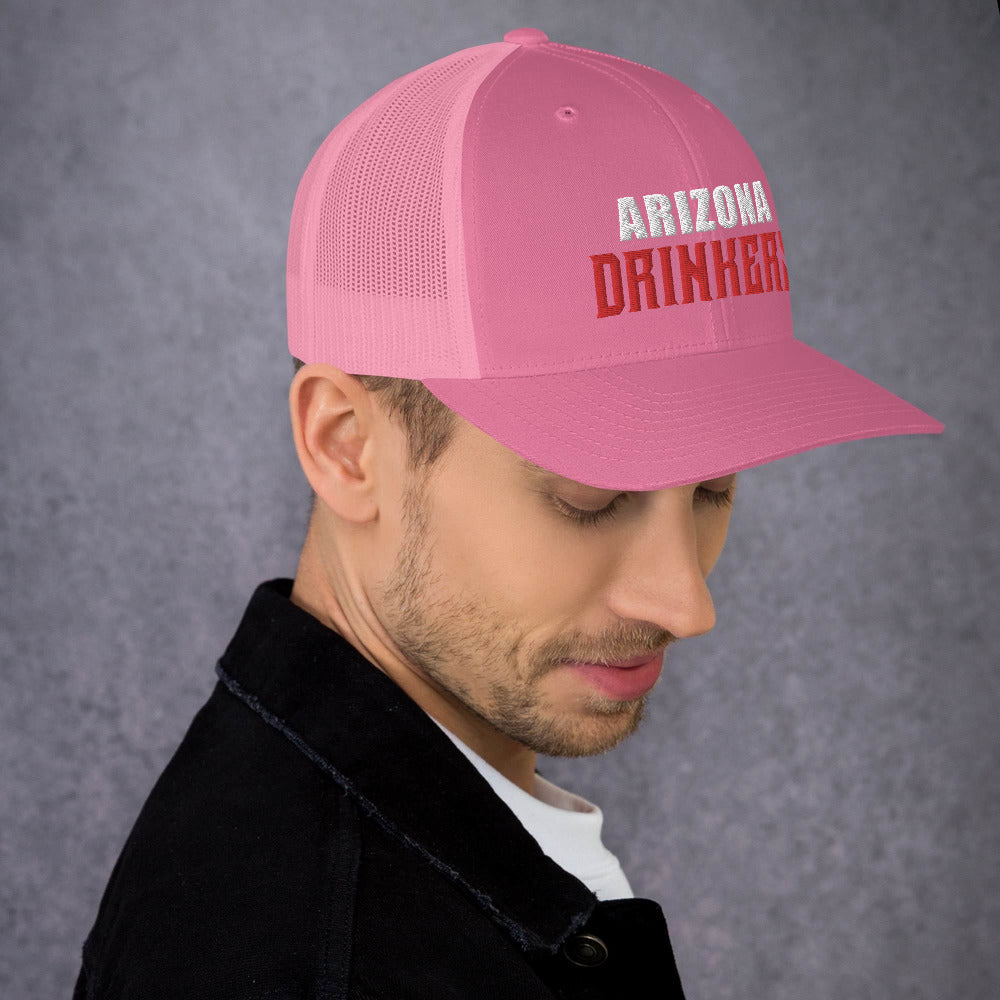 Trucker Cap with Arizona Drinkers in Red Color on Front