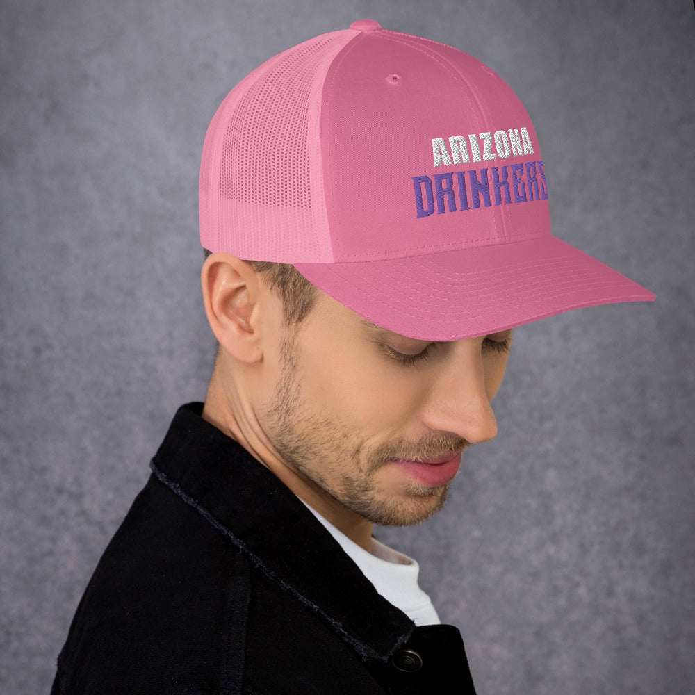 Trucker Cap with Arizona Drinkers in Violet Color on Front