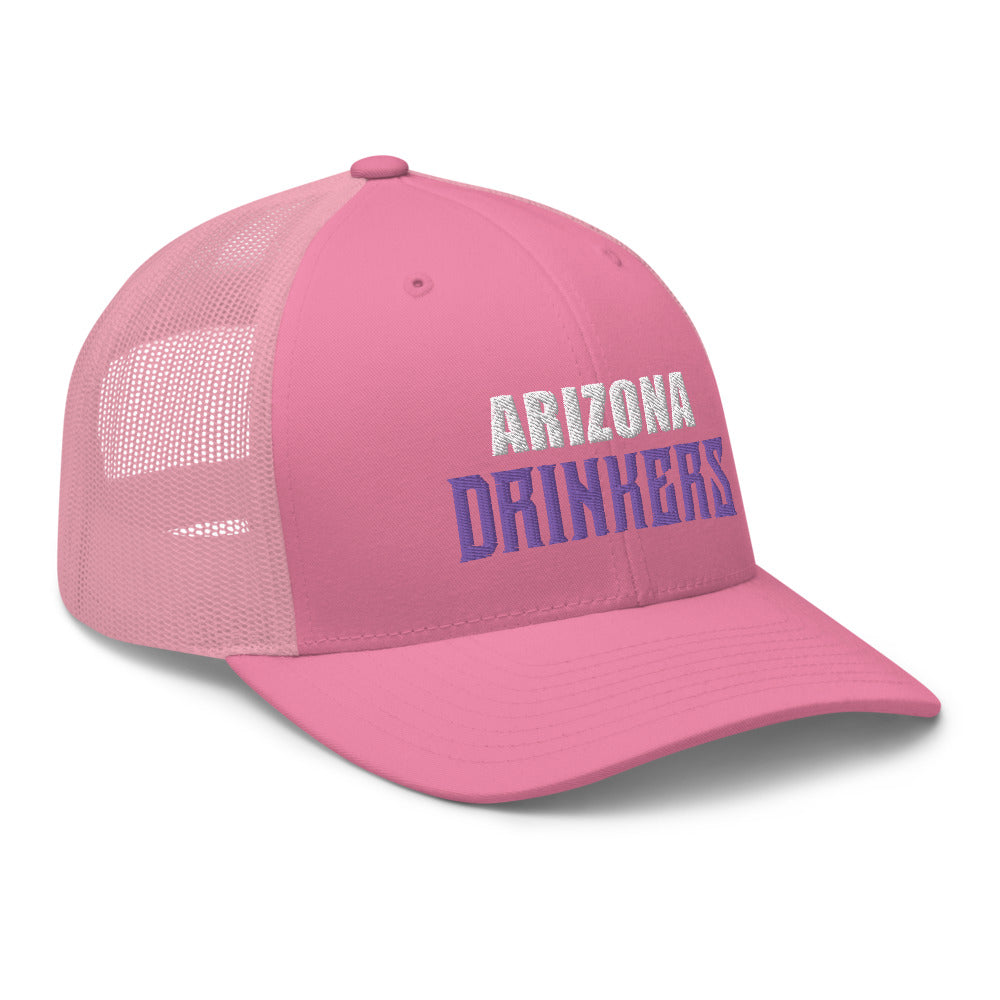 Trucker Cap with Arizona Drinkers in Violet Color on Front