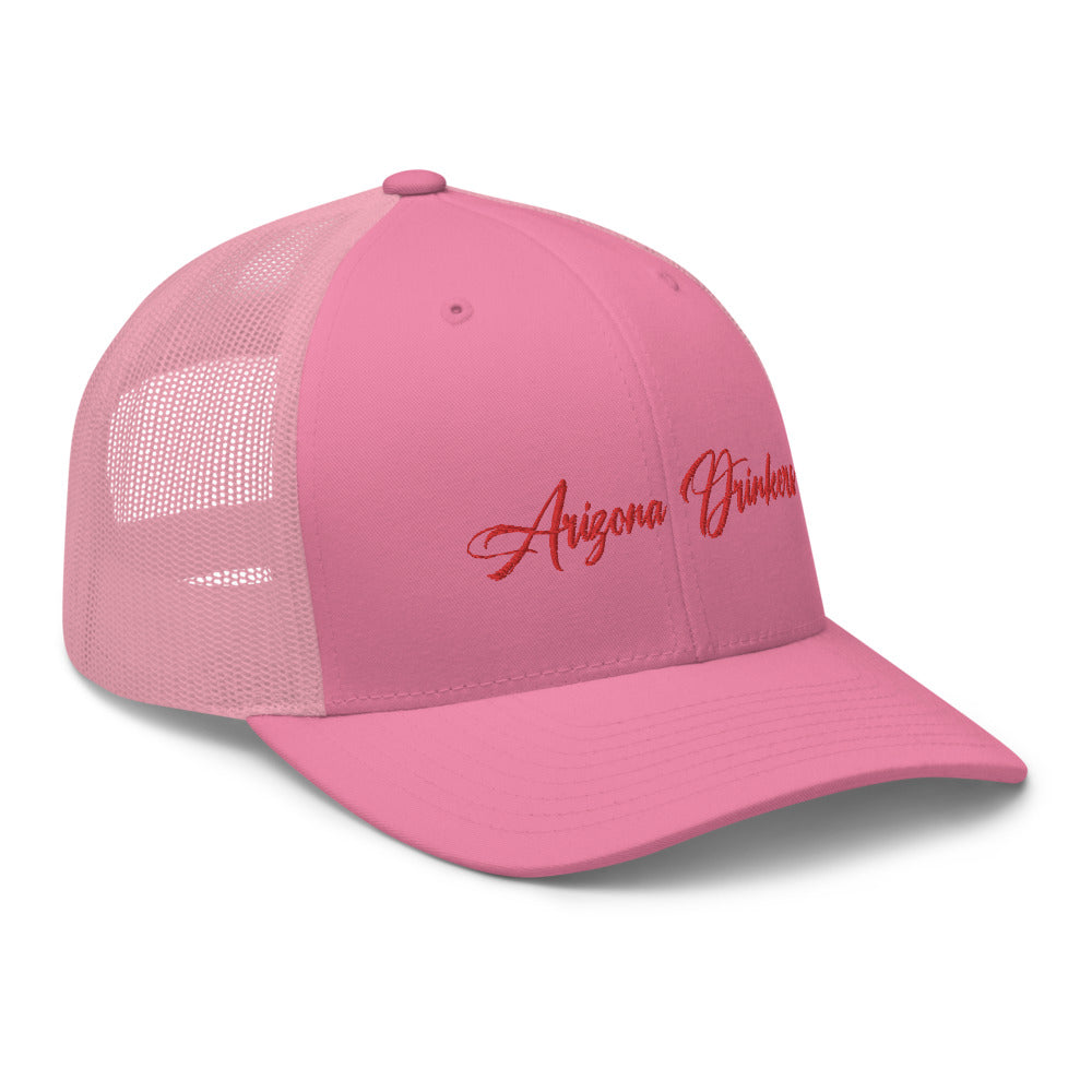 Trucker Cap with Arizona Drinkers in Red Color on Front