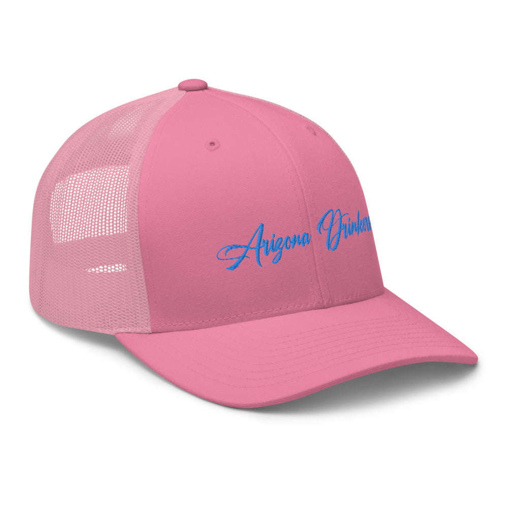 Trucker Cap with Arizona Drinkers in Blue Color on Front