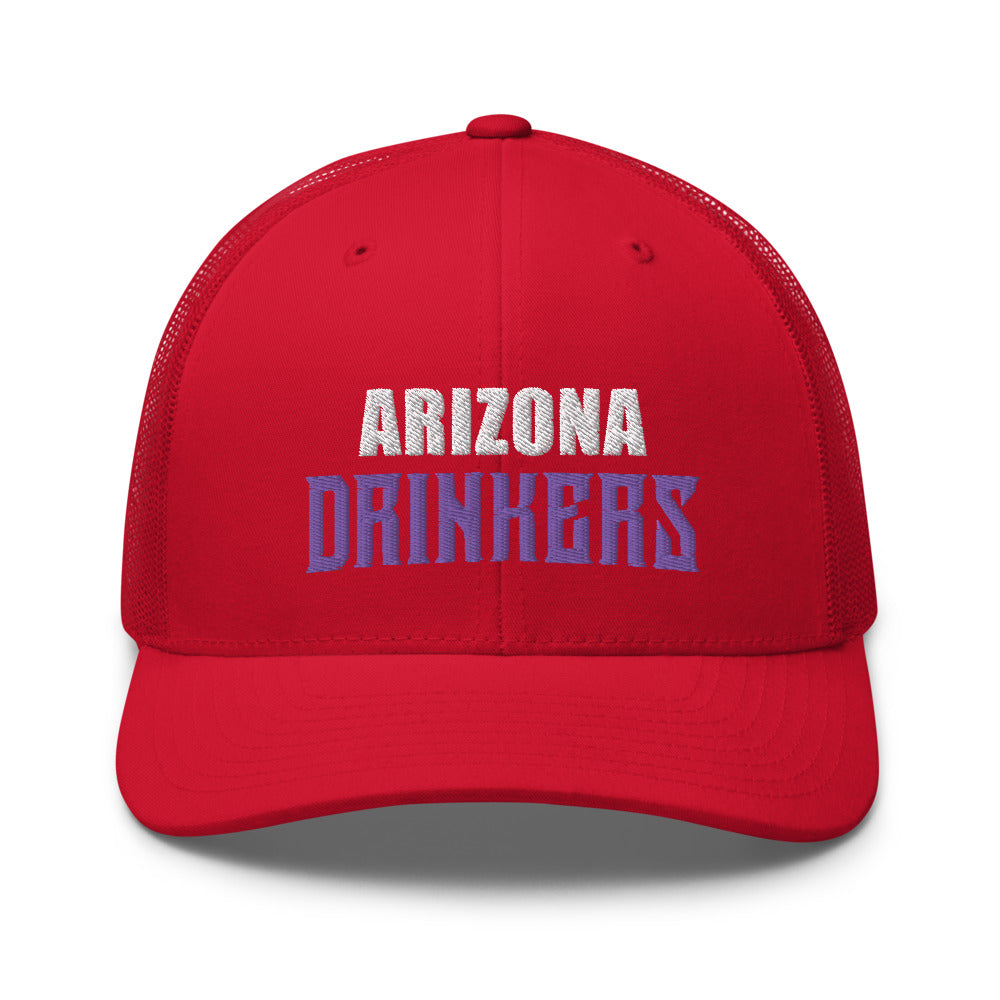 Trucker Cap with Arizona Drinkers in Violet Color on Front