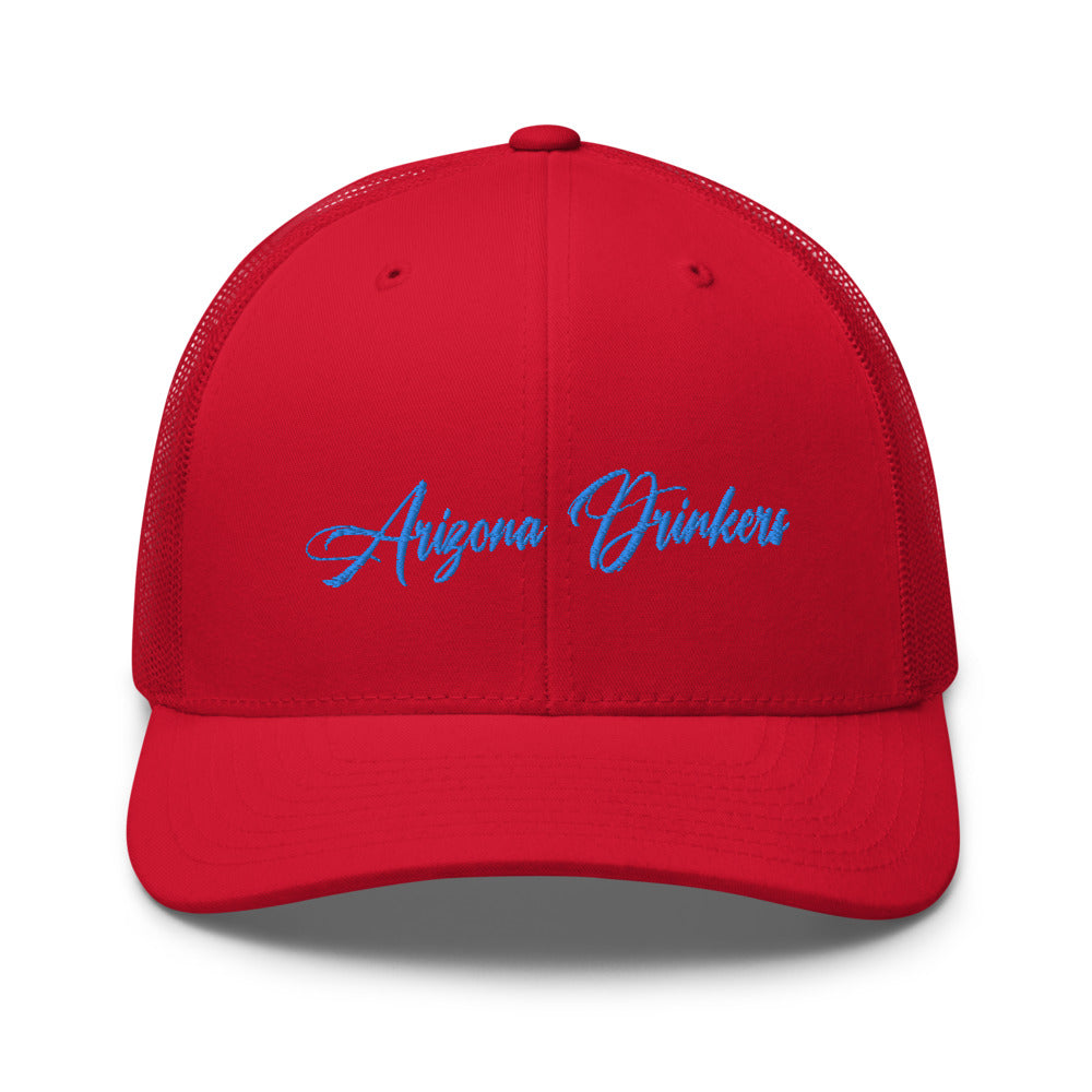 Trucker Cap with Arizona Drinkers in Blue Color on Front