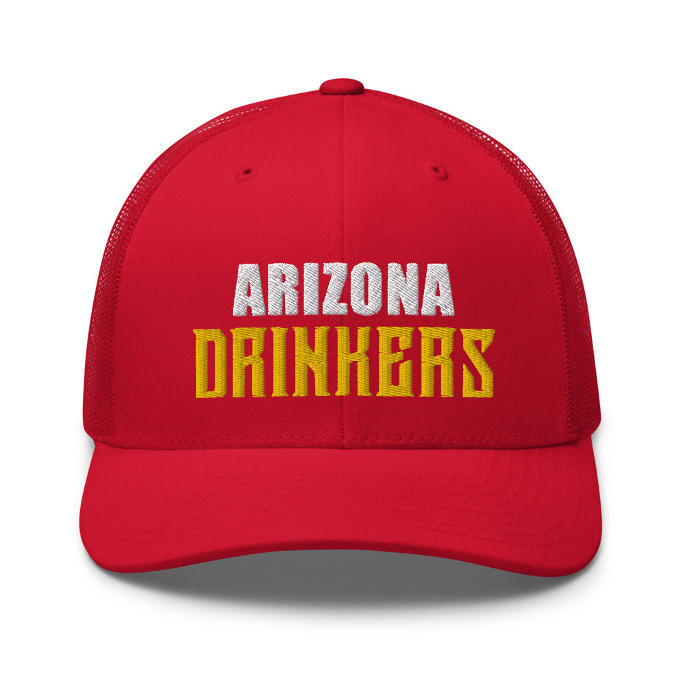 Trucker Cap with Arizona Drinkers in Yellow Color on Front