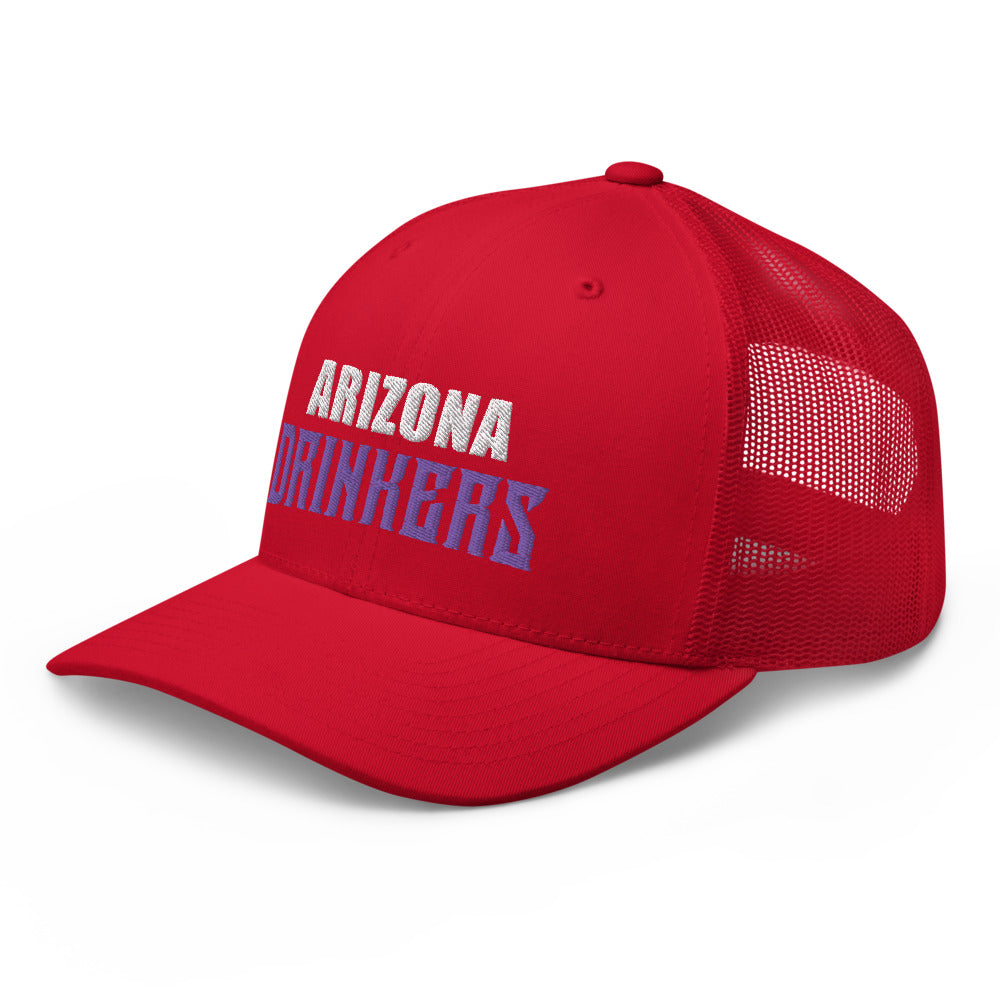 Trucker Cap with Arizona Drinkers in Violet Color on Front